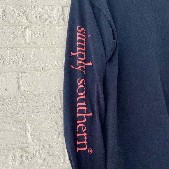 Simple Southern Long Sleeve Navy Blue Tee - Picture 2 of 5